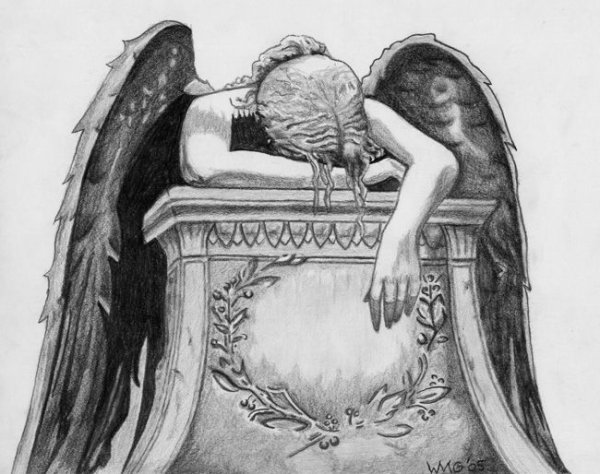 Плачущий ангел эскиз