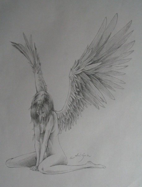 Красивые рисунки карандашом ангелы