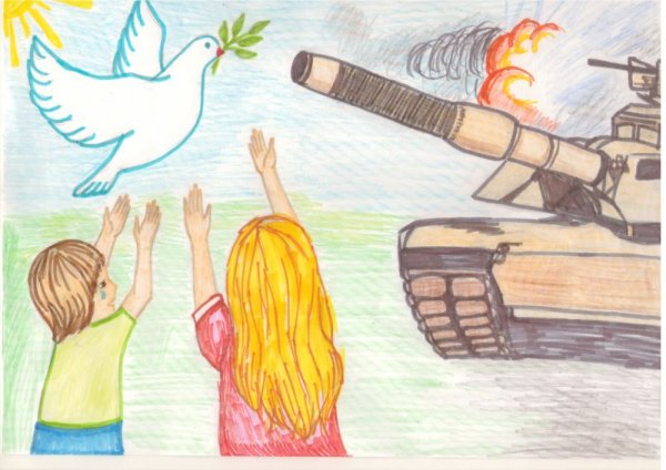 Рисунки посвященных Дню памяти детей — жертв войны на Донбассе.