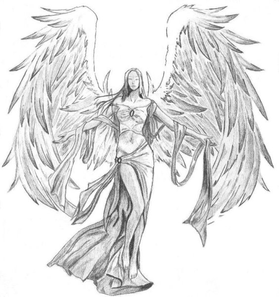 Рисунки карандашом ангелов и демонов