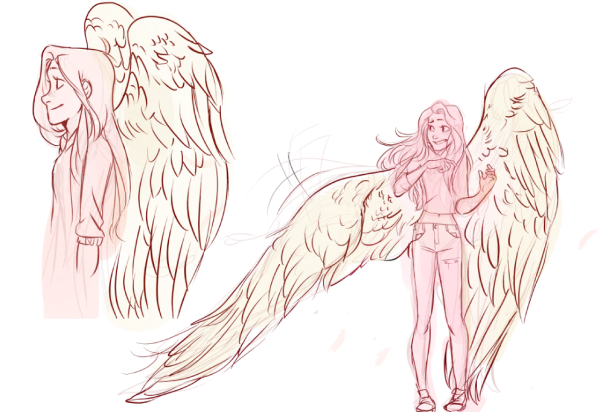 Позы для рисования с крыльями ангела