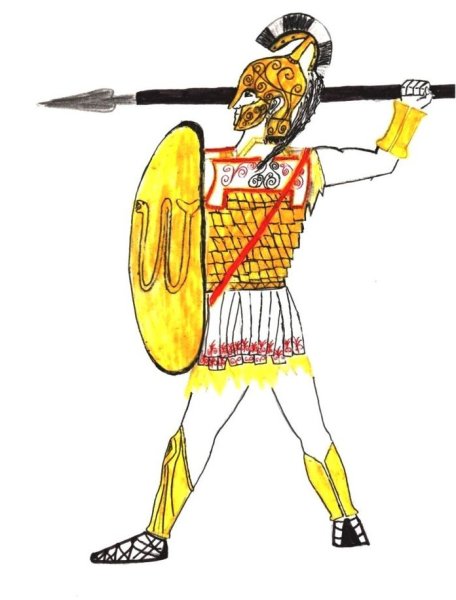 Древнегреческий воин рисунок