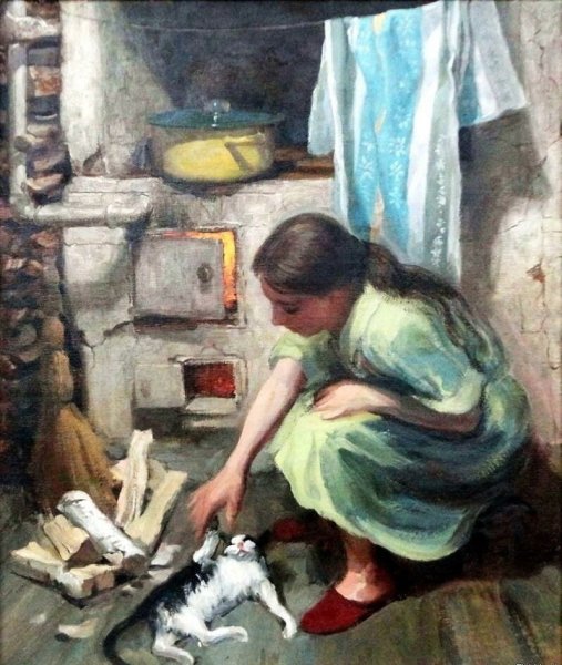 Женщина печет