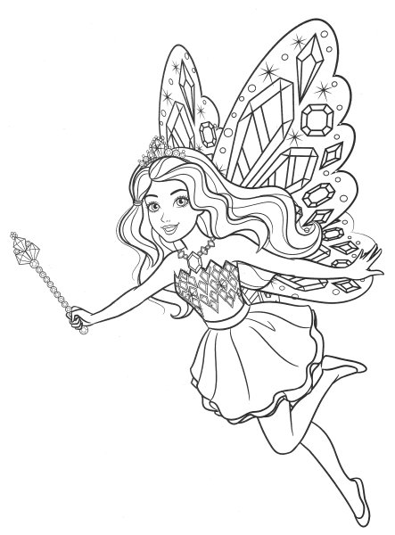 Раскраска Барби Марипоса и принцесса Фея
