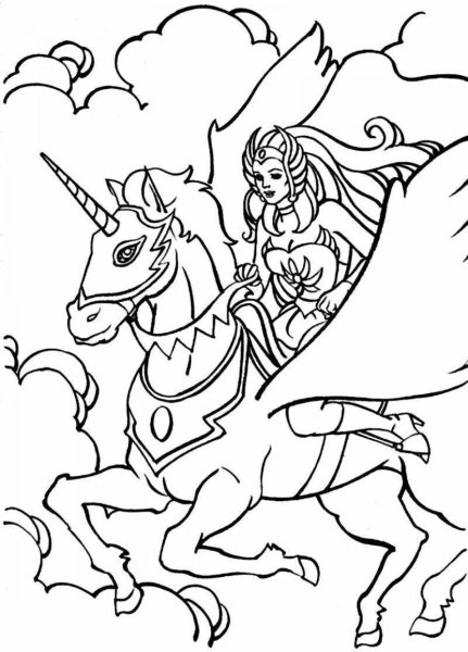 Принцесса на лошади раскраска