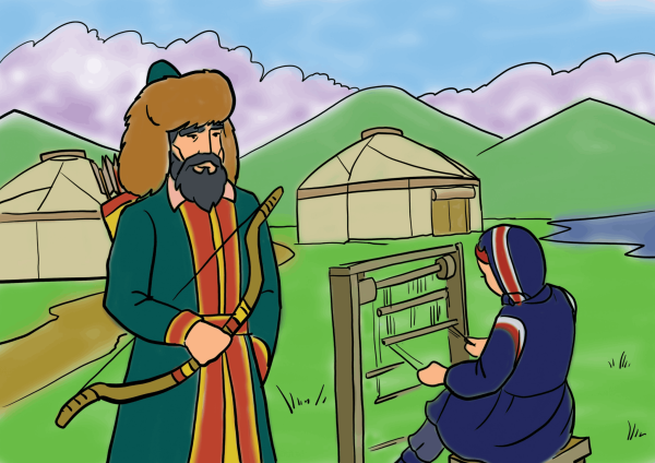Иллюстрация к башкирской сказке алп - батыр
