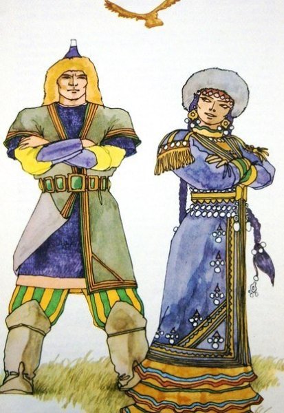 Иллюстрация башкирской национальной одежды