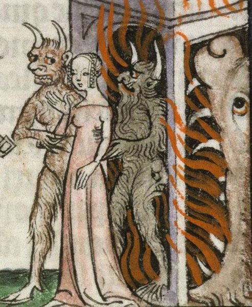 Средневековые Гравюры дьявол