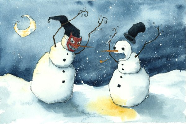 Забавные Снеговики рисунки