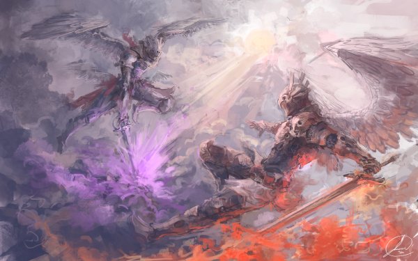 Дьябло арты битва между ангелами и демонами
