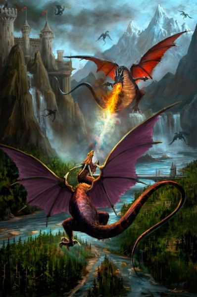 Летающий дракон фэнтези