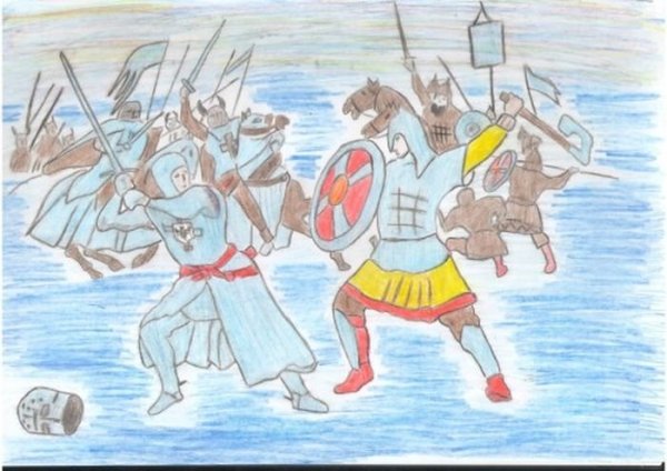 Битва Александра Невского Ледовое побоище рисунки