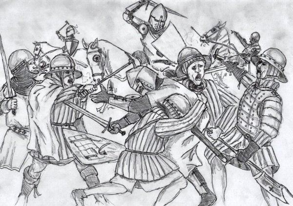 Рисование средневековых сражений