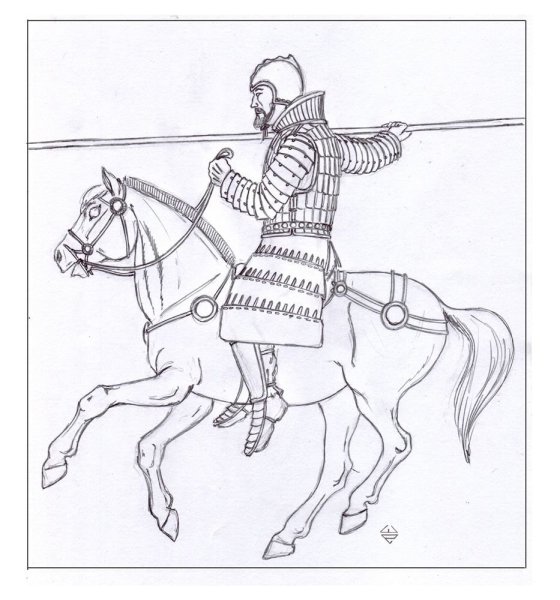 Татаро-монгольский воин раскраска
