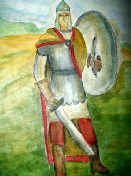 Рисование древнерусского воина защитника