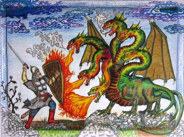 Рисунки борьба драконов