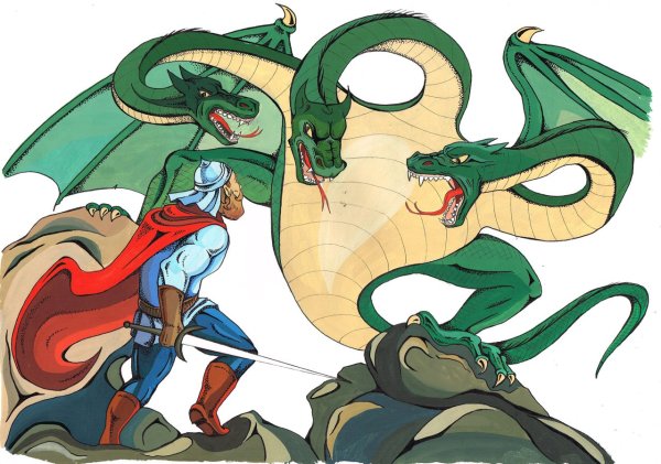 Рисунки борьба с драконом