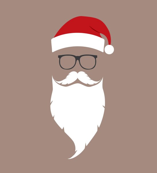 Дед Мороз в очках с бородой