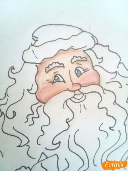 Глаза Деда Мороза нарисовать