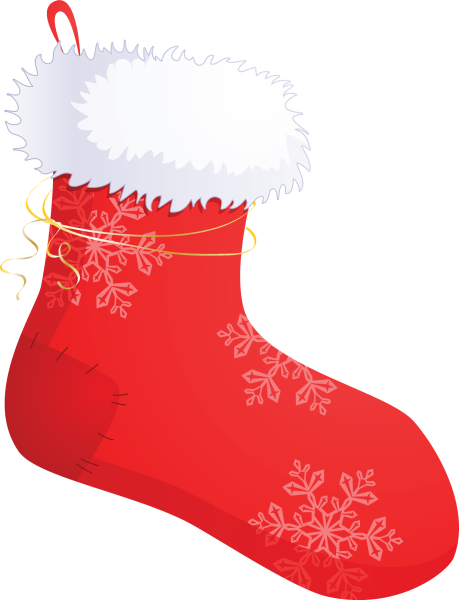 Рождественские носки на прозрачном фоне
