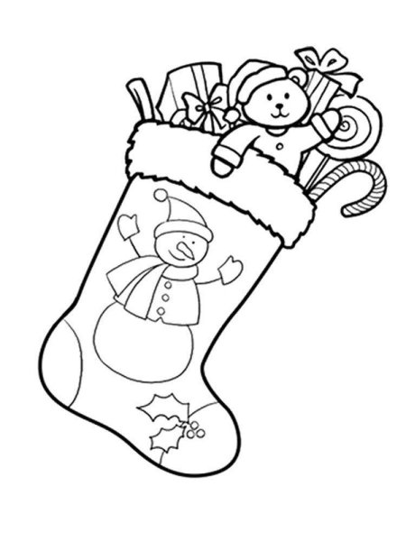 Разрисовки для детей новогодние носки