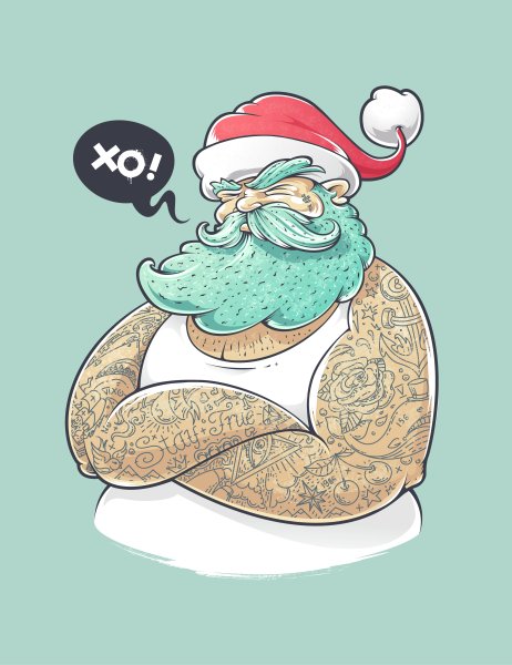 Санта в татуировках