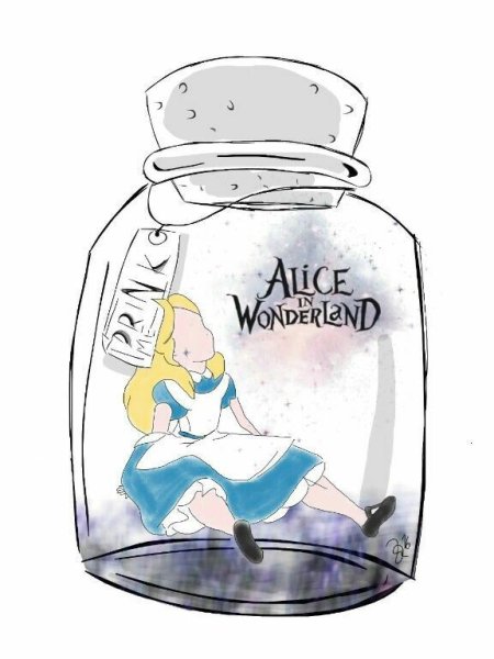 Алиса в стране чудес иллюстрации выпей меня