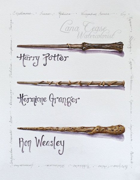 Нарисовать волшебную палочку Гарри Поттера