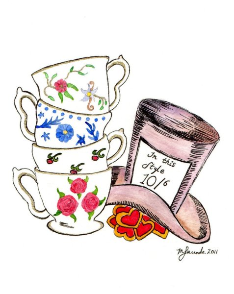 Чаепитие у Шляпника иллюстрации