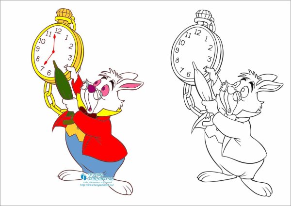 Кролик из Алисы в стране чудес рисунок мультфильм