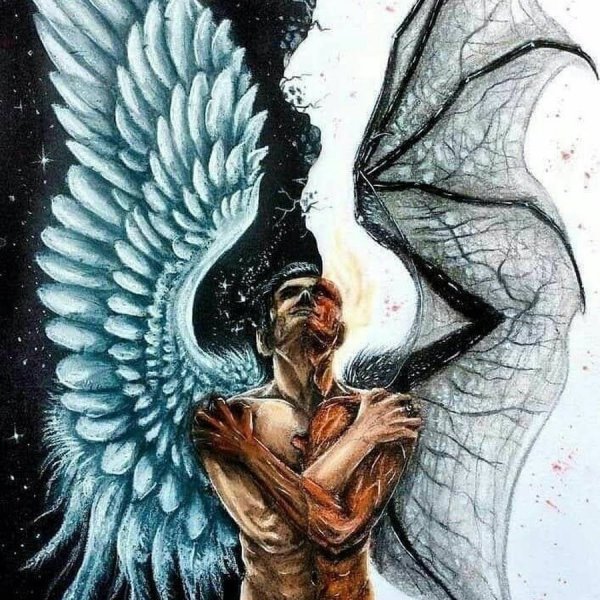 Рисунки человек ангел демон