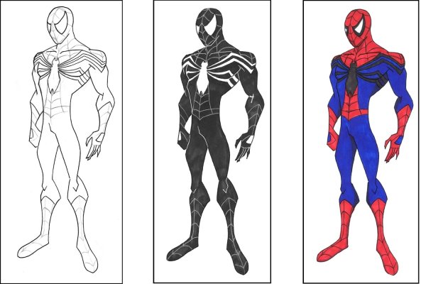 Рисовать герои человек паук Веном
