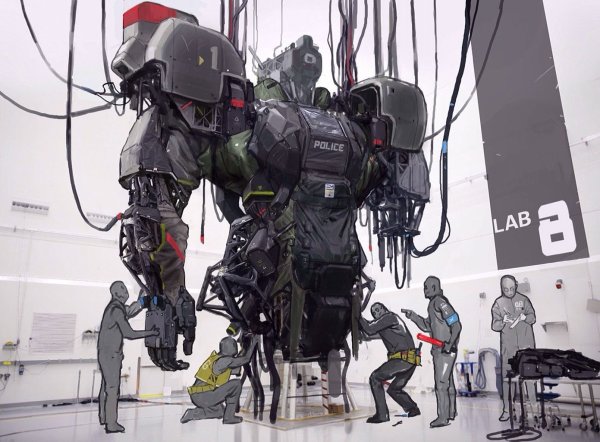 Огромный робот киберпанк