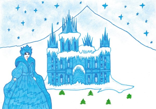 Замок снежной королевы из сказки Снежная Королева рисунок