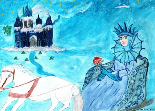 Снежная Королева рис из сказки Андерсена