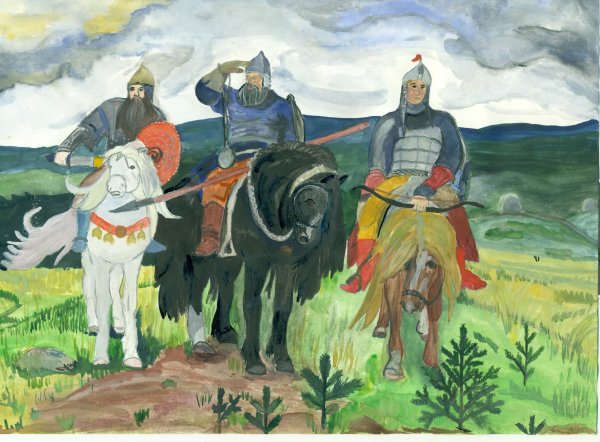Три богатыря картина Васнецова Илья Муромец