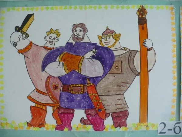 Детские рисунки богатырей