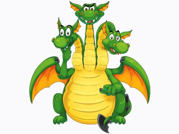 Зеленый трехголовый дракон