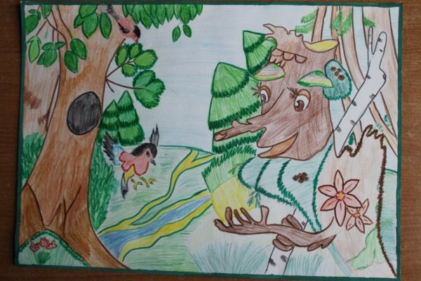 Рисунки лес дошкольников