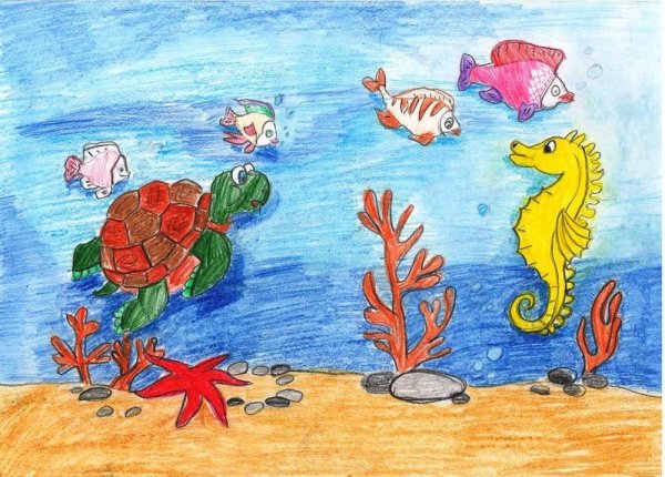 Рисование подводное царство