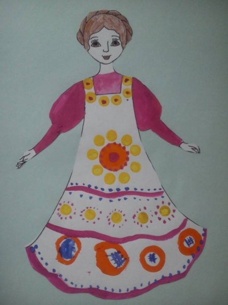 Кукла в русском национальном костюме рисование старшая группа