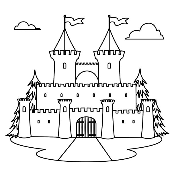 Раскраски замки и дворцы