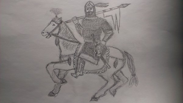 Черкесский воин рисунок