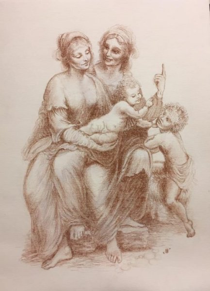 Мария с младенцем и Святой Анной Леонардо да Винчи