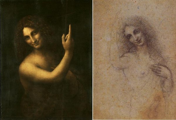 Картина Леонардо Давинчи "Иоанн Креститель"