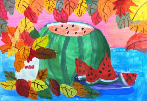 Рисунки на осеннюю тематику в детский сад