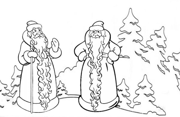 Иллюстрация к сказке два Мороза для детей 2 класса