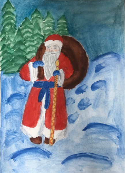 Дед Мороз детский рисунок