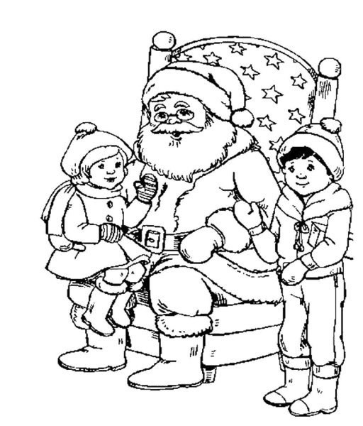 Новогодние раскраски дед Мороз
