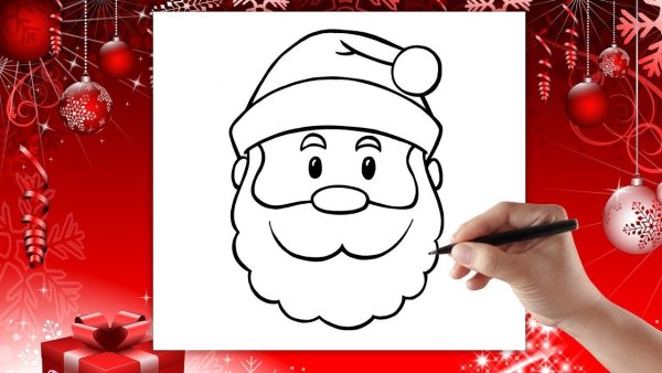 Дед Мороз рисунок легкий
